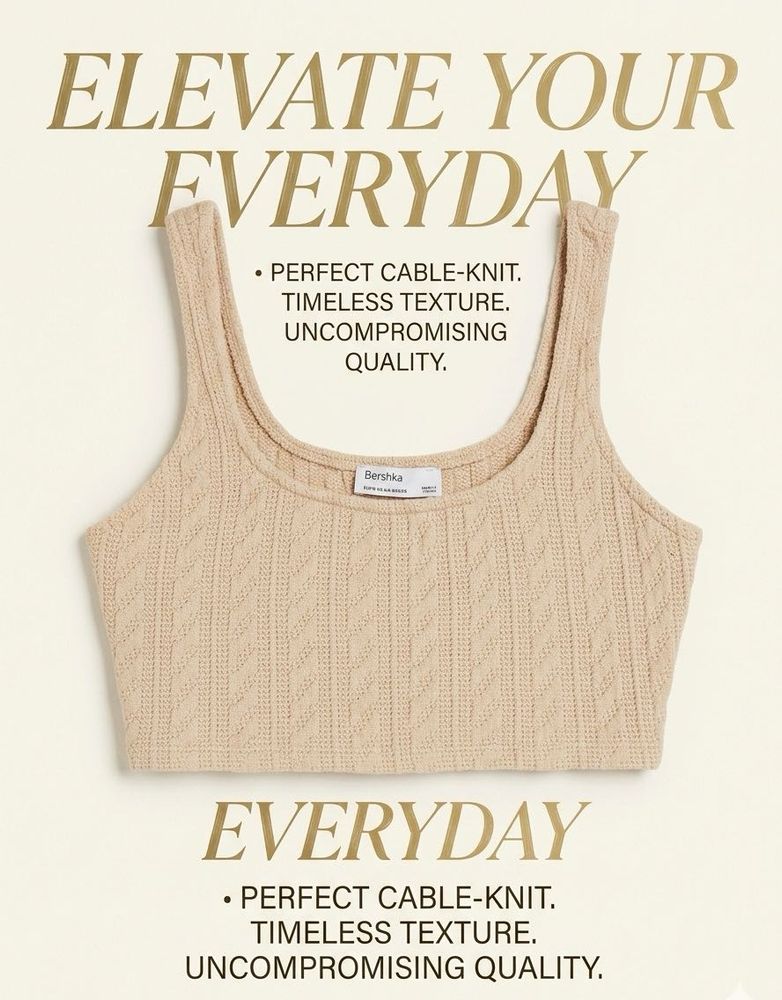 Bershka Cable Knit Crop Top