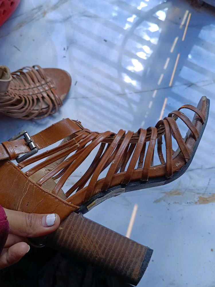 Brown Strappy Heels