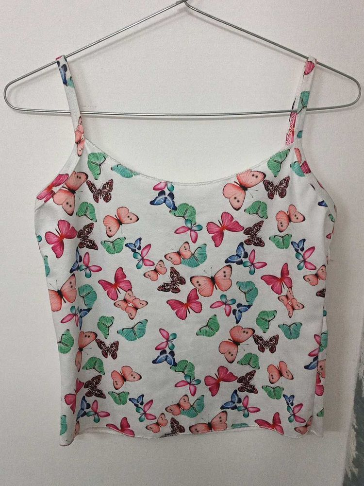 Butterfly Print Crop Top