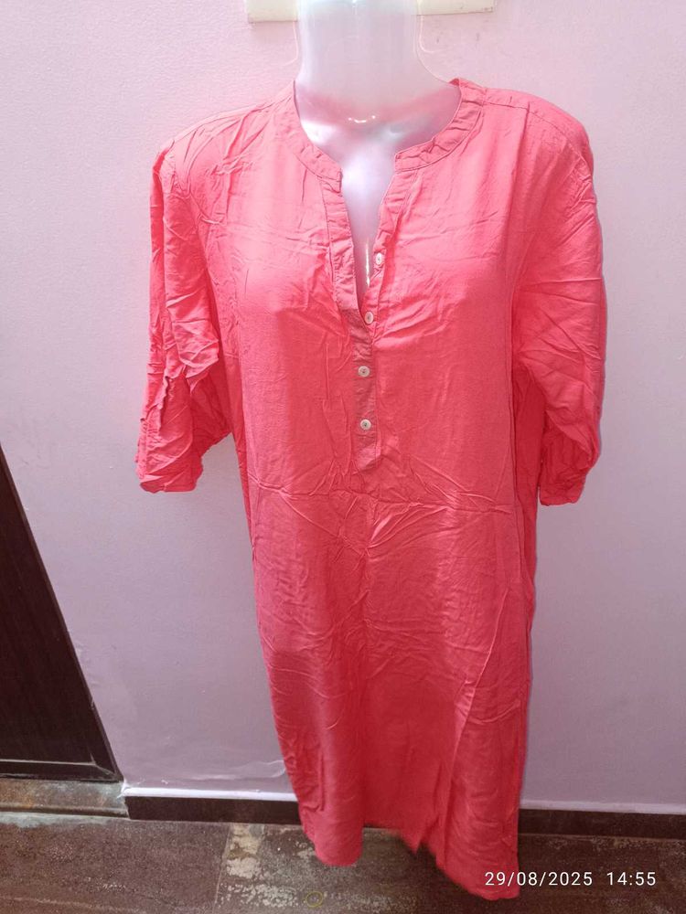 3xl Branded Coral Pink Kurta
