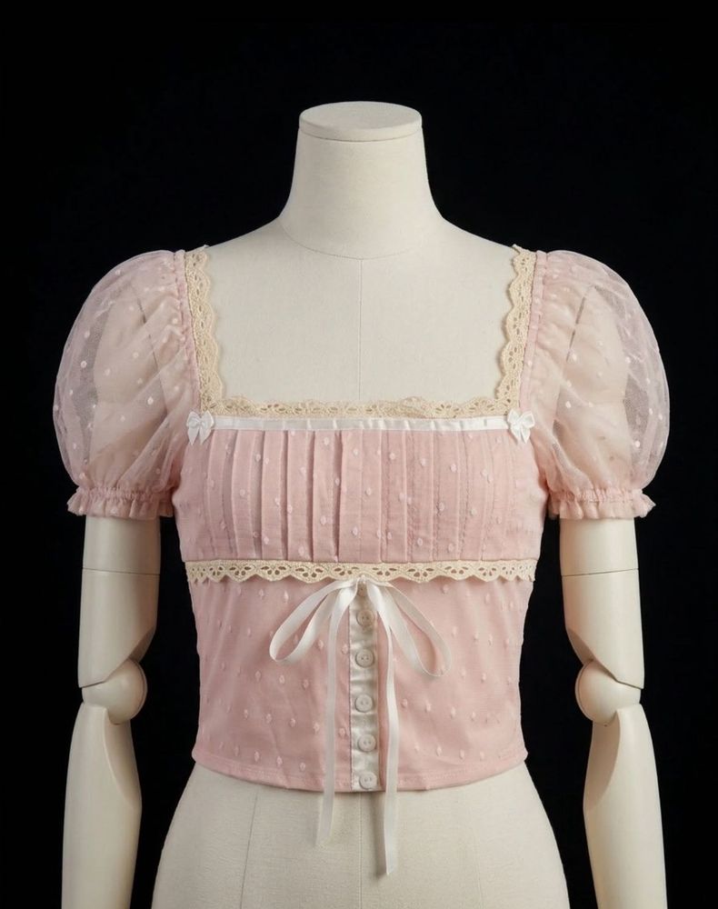 Cute Pink Puff Sleeve Top
