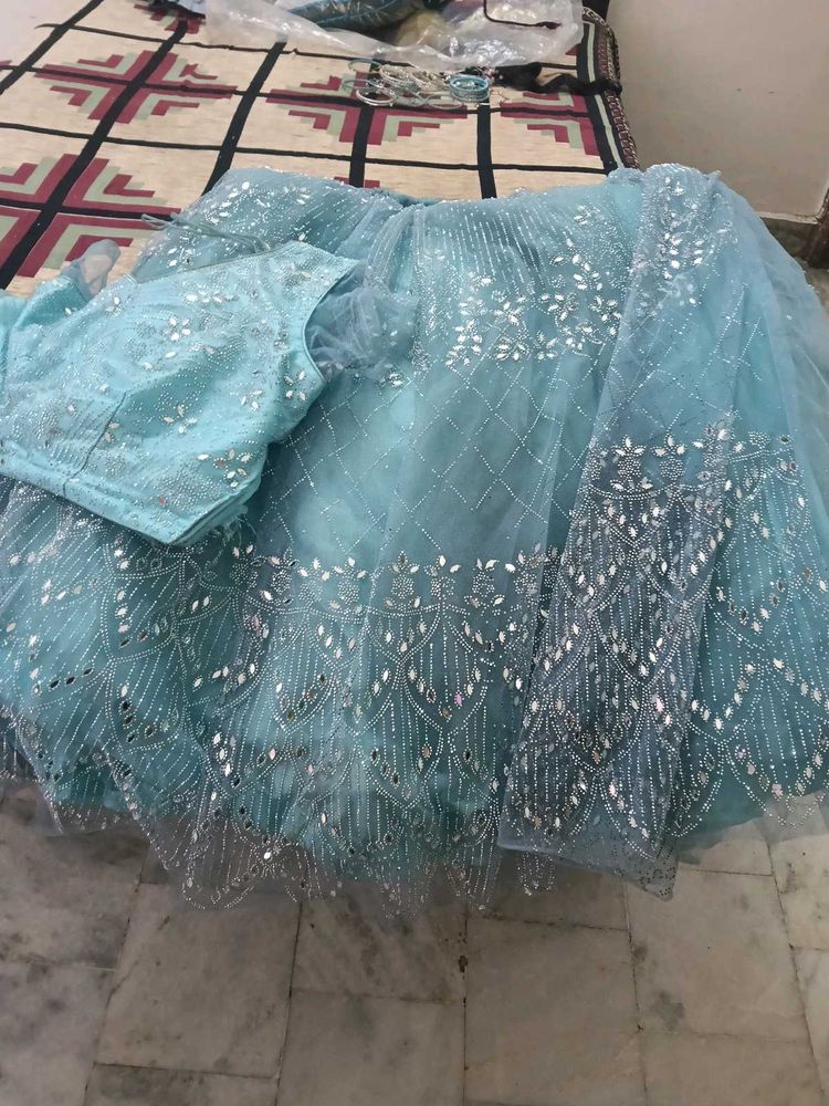 Stunning Blue Lehenga Choli Set