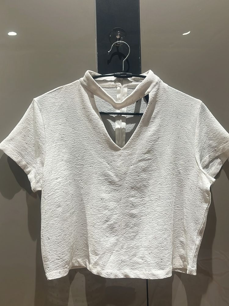 Elle White Crop Top
