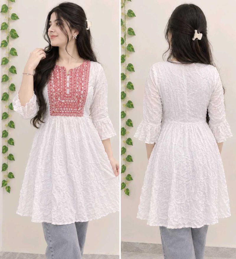 White Embroidered Kurta