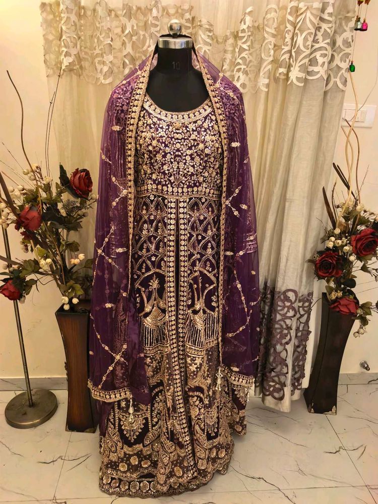 Exquisite Embellished Purple Kurta Set