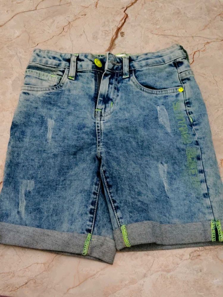 kids weare blue jean short