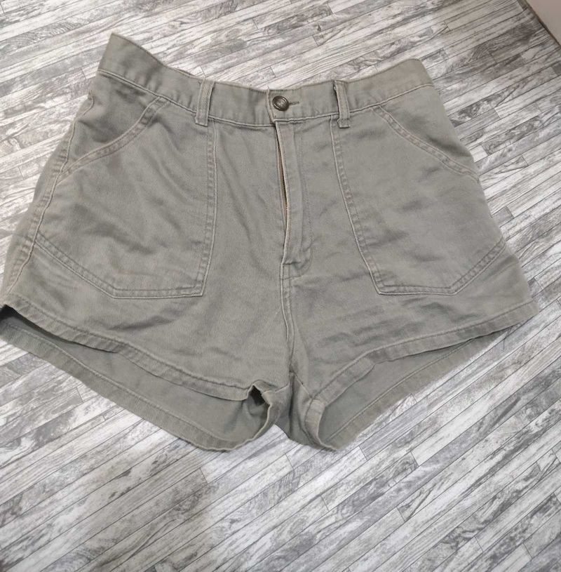 Olive Green High Waisted Shorts