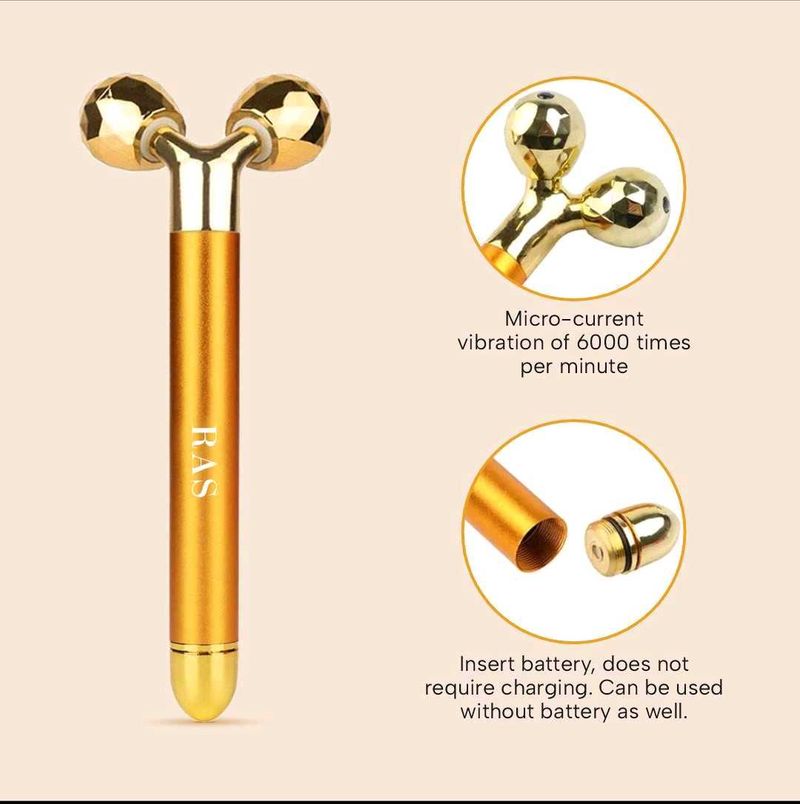 RAS luxury Gold Y-Shape 3D Electric Face Massager