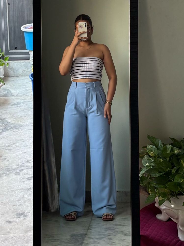Light Blue Cotton korion Pants