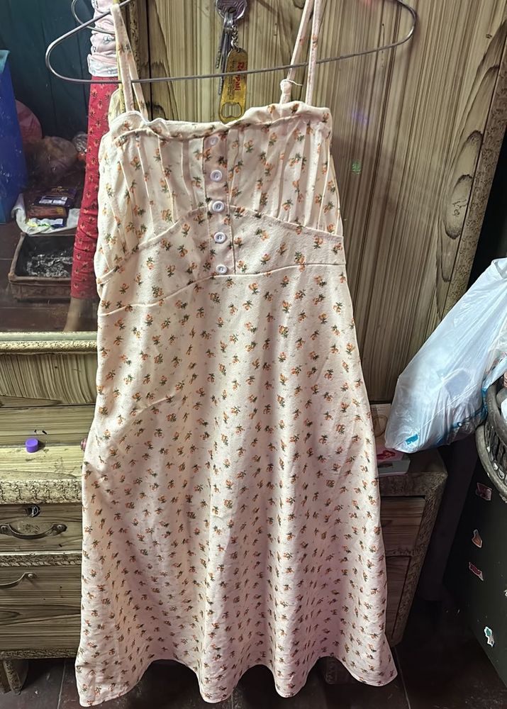 Floral Print Button-Up Midi Dress