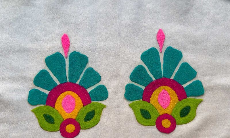 Multicolored Readymade Rangoli Patches set of 2