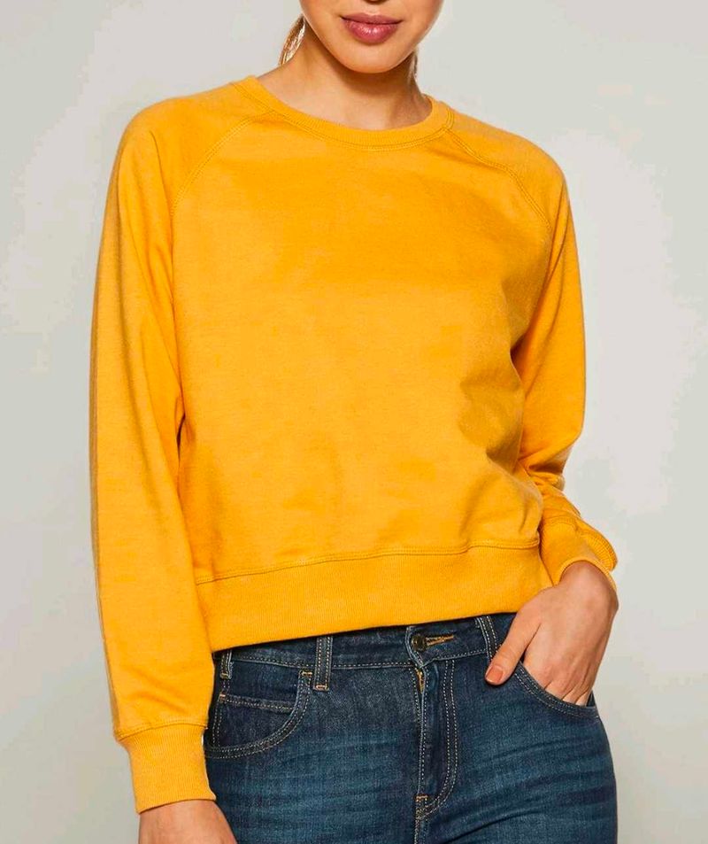 Women's Sunflower Yellow Cotton Sweatshirt