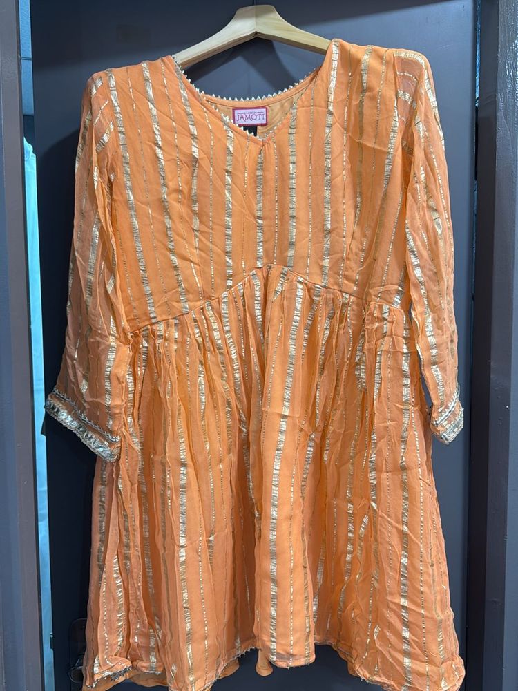 Orange Georgette Sharara