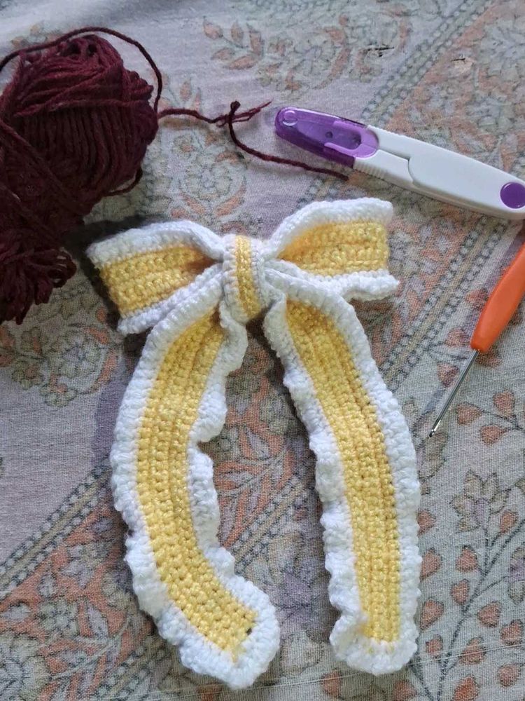 Handmade Crochet Bow Clip
