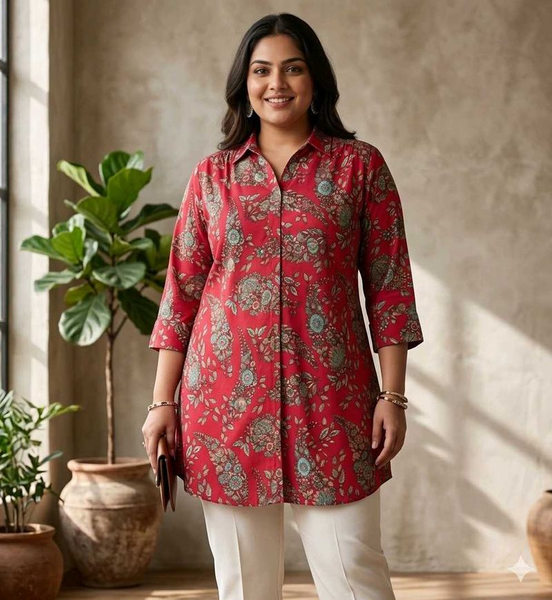 BIBA Pink Floral Kurta