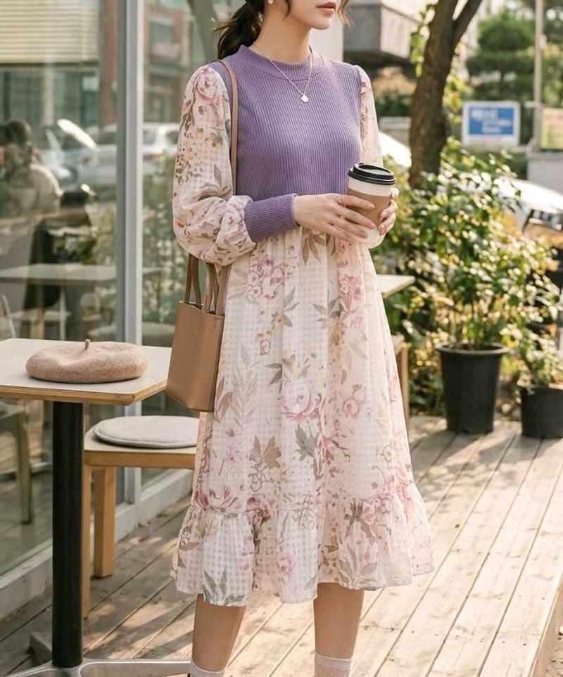 Chic Floral Print Midi Dress