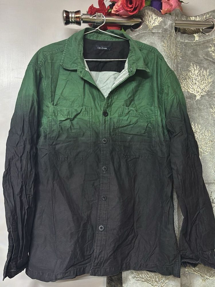 Men's Green Ombre Button-Up Shirt