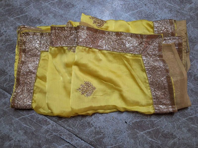 Yellow Embroidered Saree