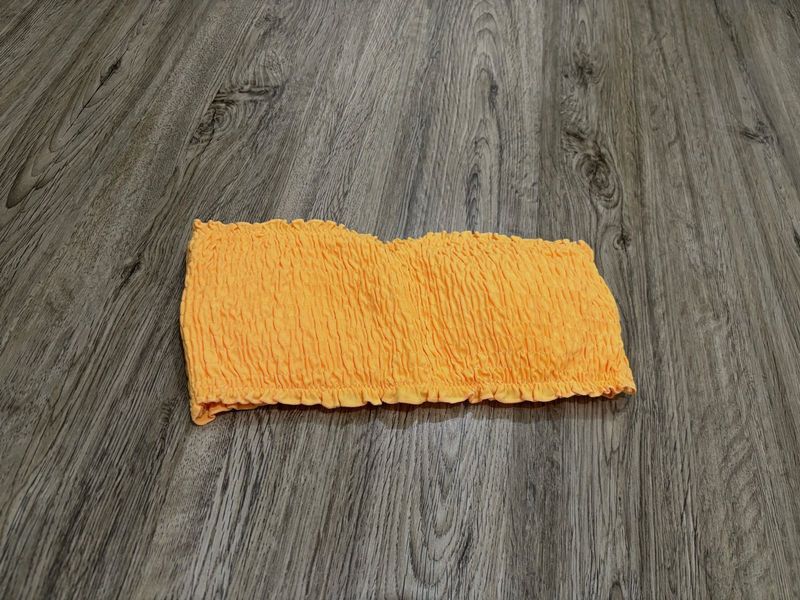 Orange Smocked Tube Top