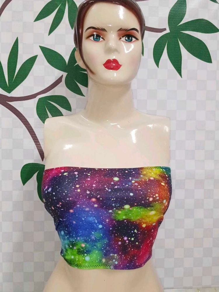 )1000)Galaxy Print Tube Top