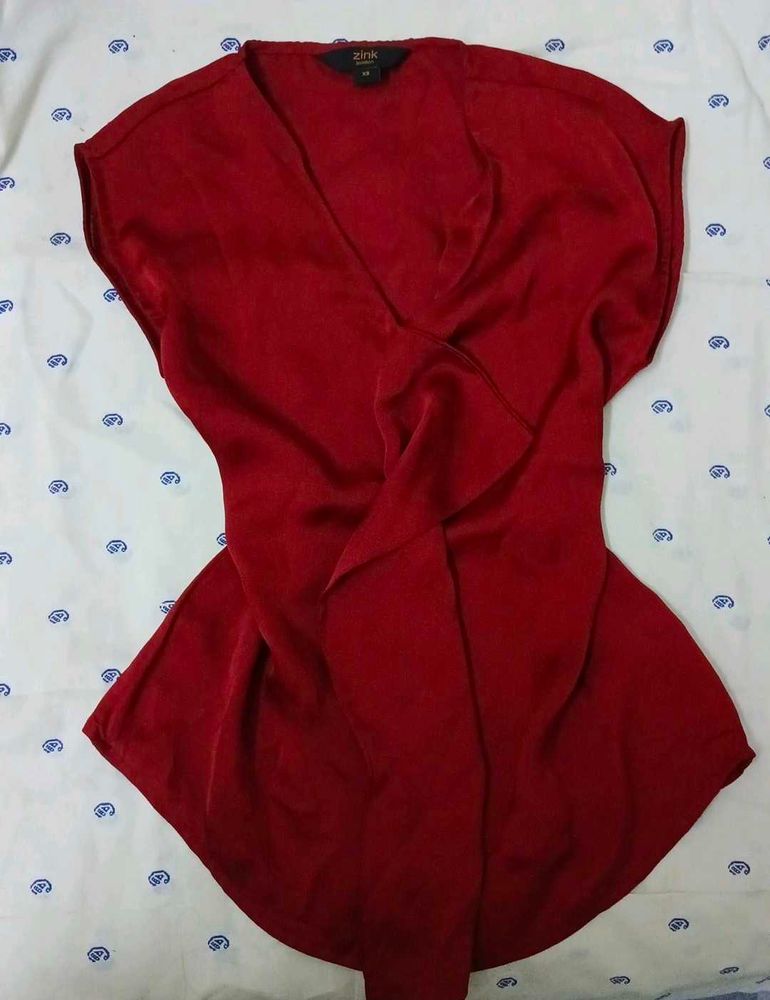 Red satin top