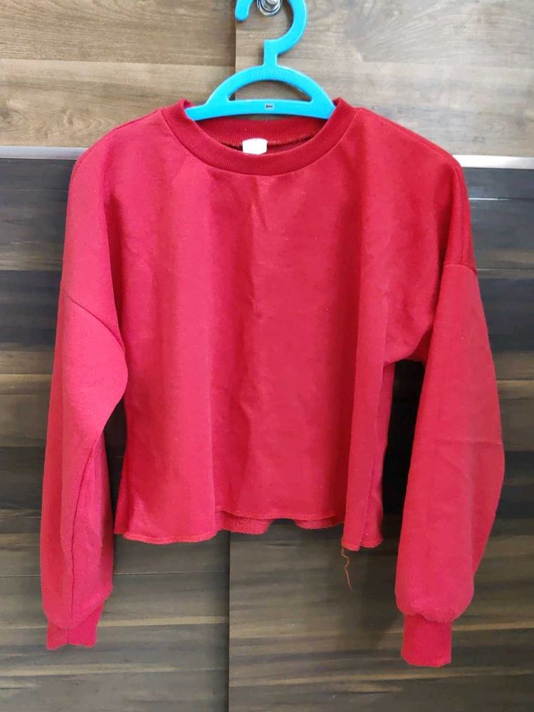 SSS Red Crew Neck Long Sleeve Sweatshirt
