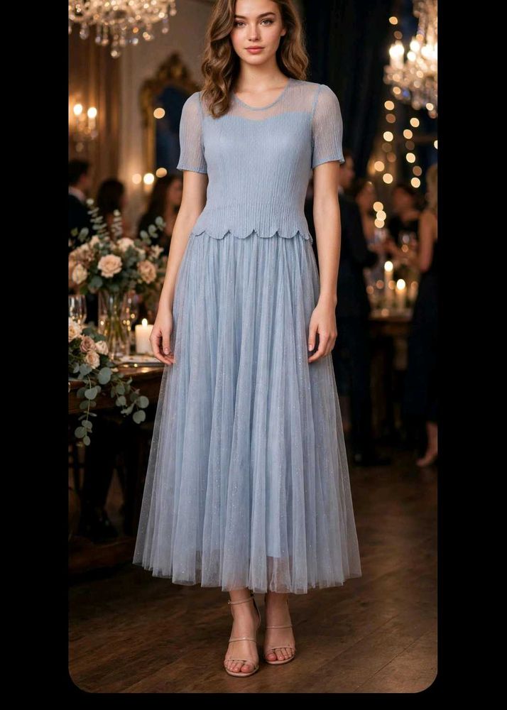 Elegant Blue Midi Dress
