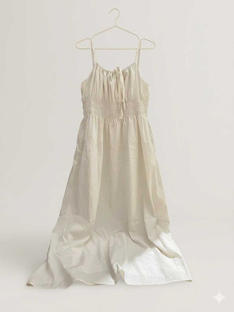 Cream Smocked Sundress