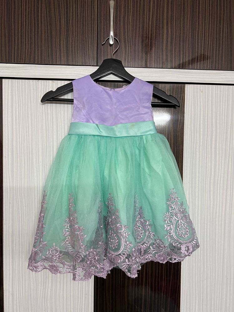 Beautiful Lace Trimmed Dress wid matching band
