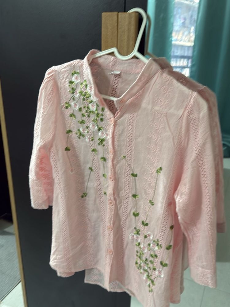 Pink Embroidered Blouse