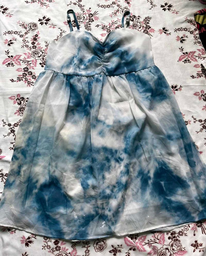Tie-Dye Spaghetti Strap Mini Dress