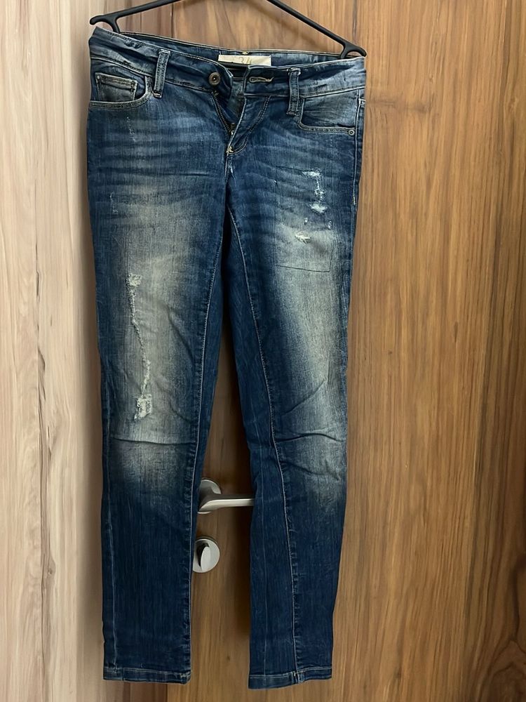 Zara Blue Distressed Skinny Jeans