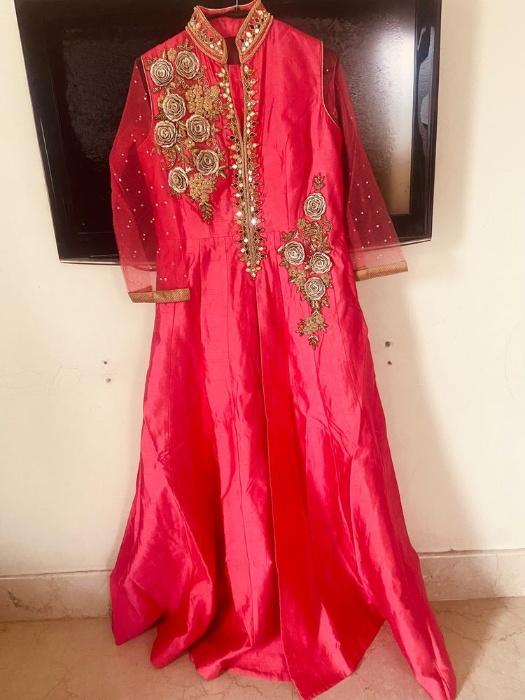 3 Piece Long Dress With Skirt