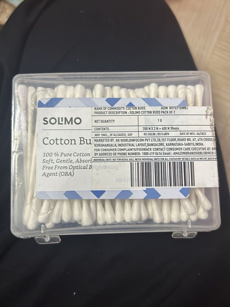 Solimo Cotton Buds Pack used