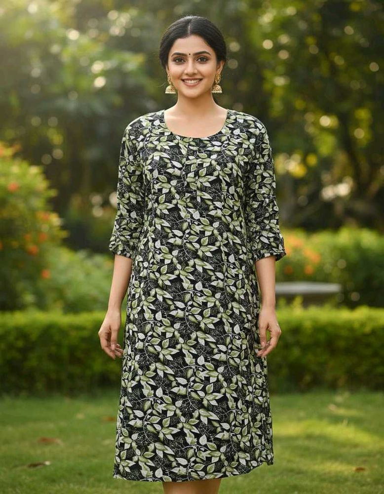 Stylish Leaf Print Kurta