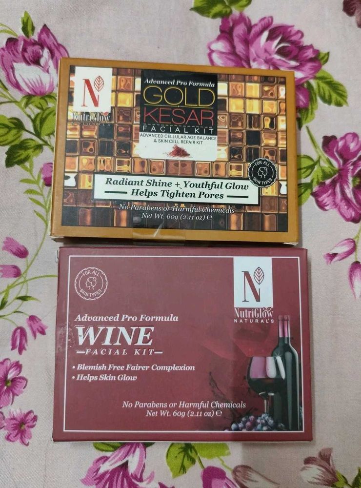 NutriGlow Facial Kits - Gold Kesar &amp; Wine