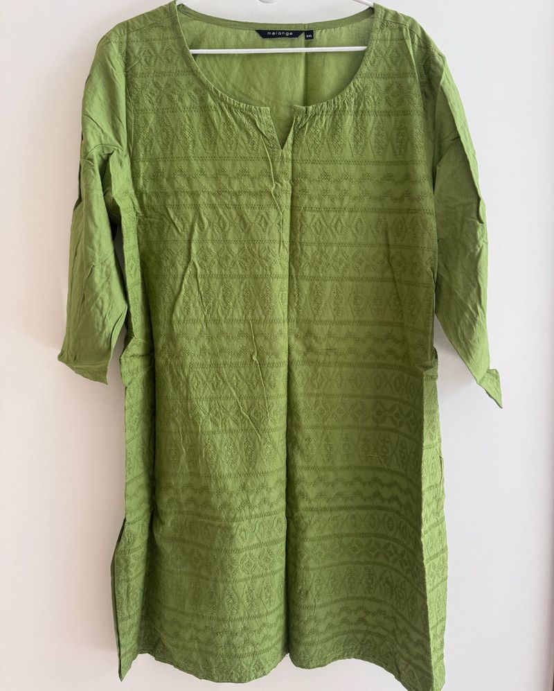 Green Printed Kurta
