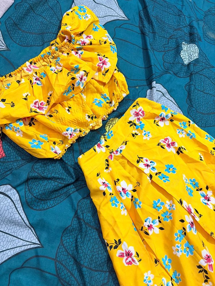 Yellow Floral Print Co-ord Set