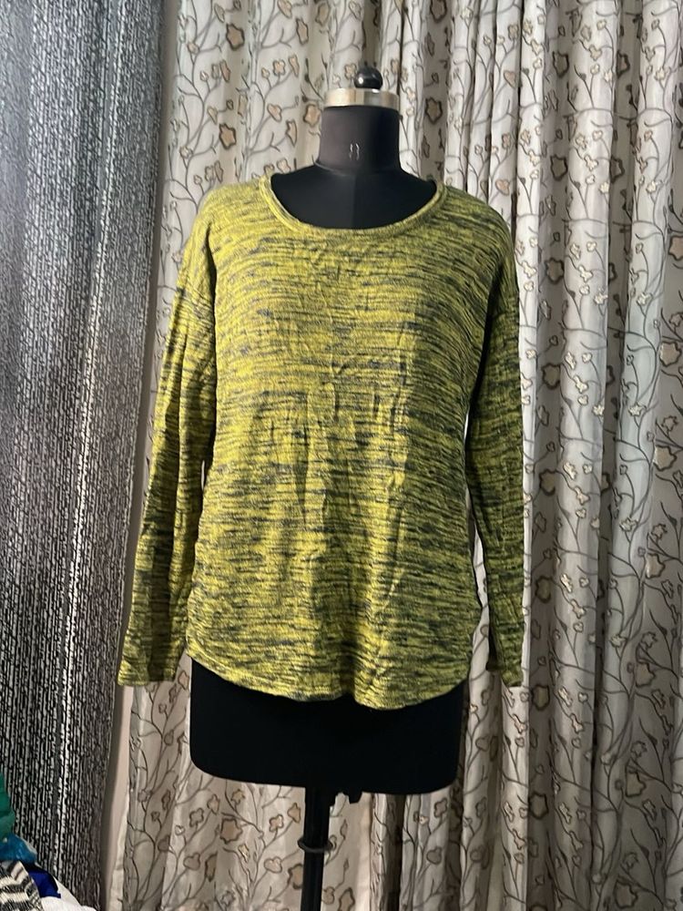 Lime Green Marled Long Sleeve Top