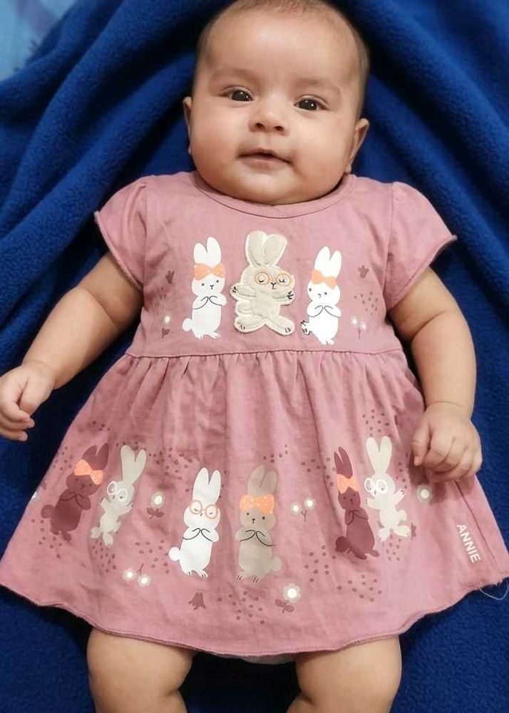 Cute Bunny Print Baby Girl Dress