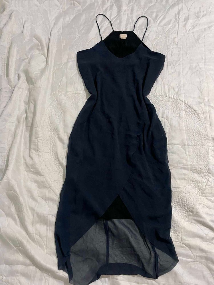 Navy Blue Spaghetti Strap Dress