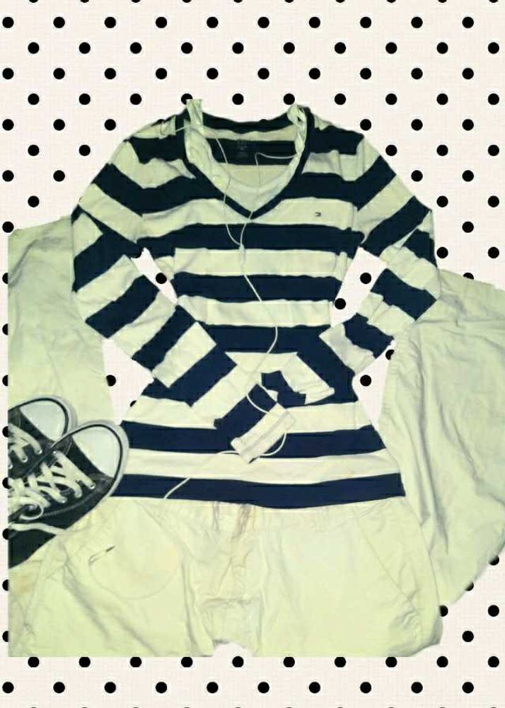 Striped y2k fitted Long Sleeve Top