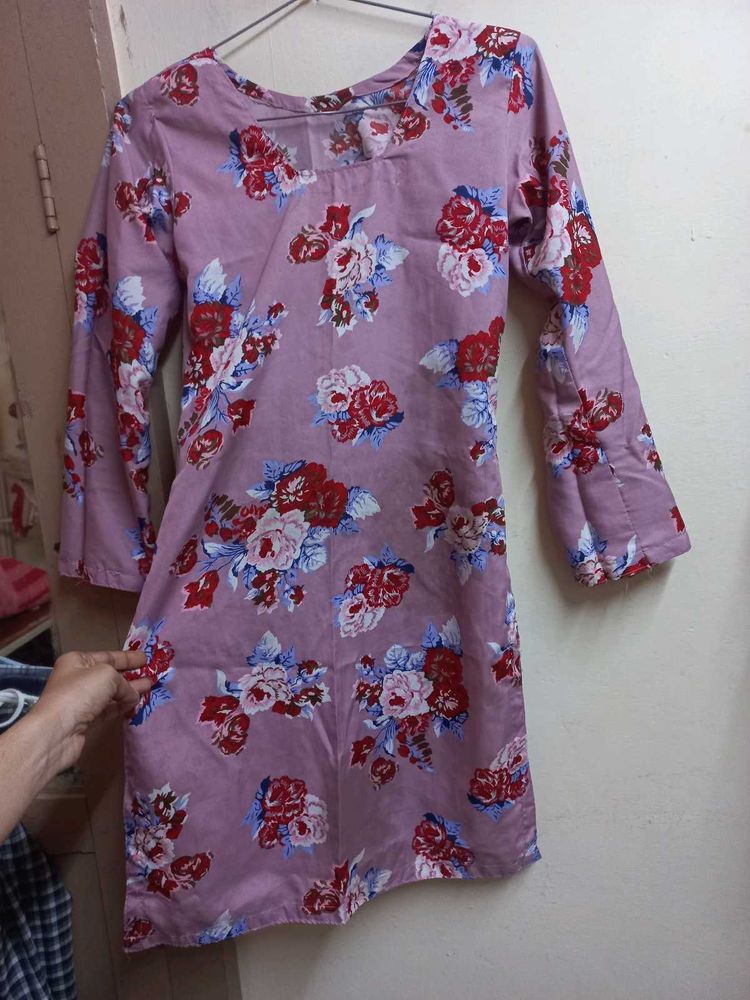 Floral Print Chiffon Kurta