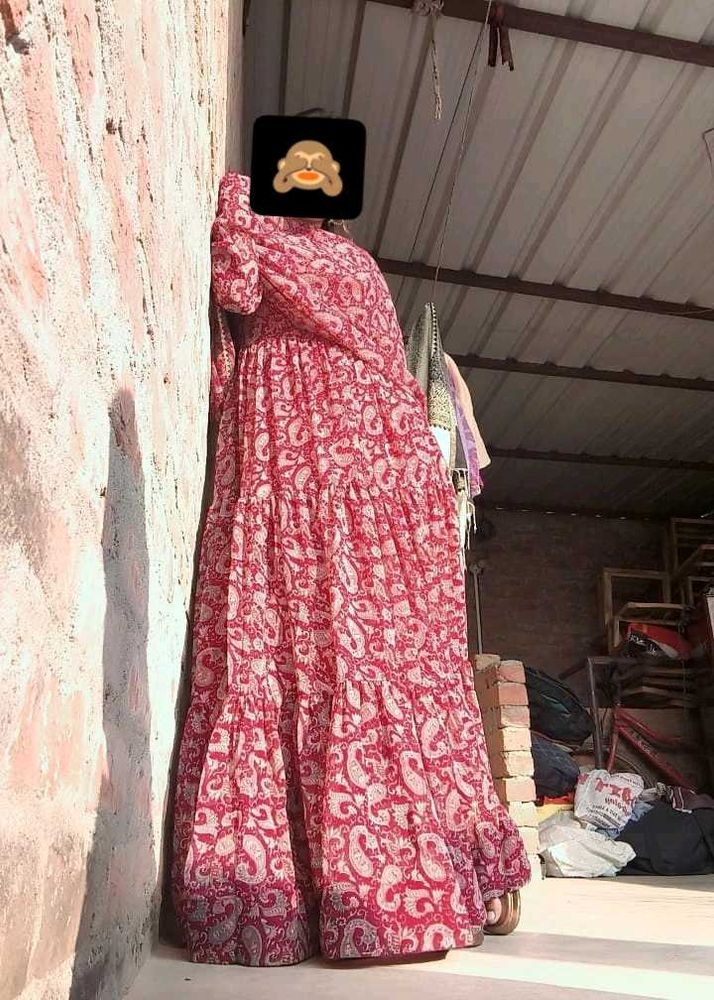 georgette floral gown