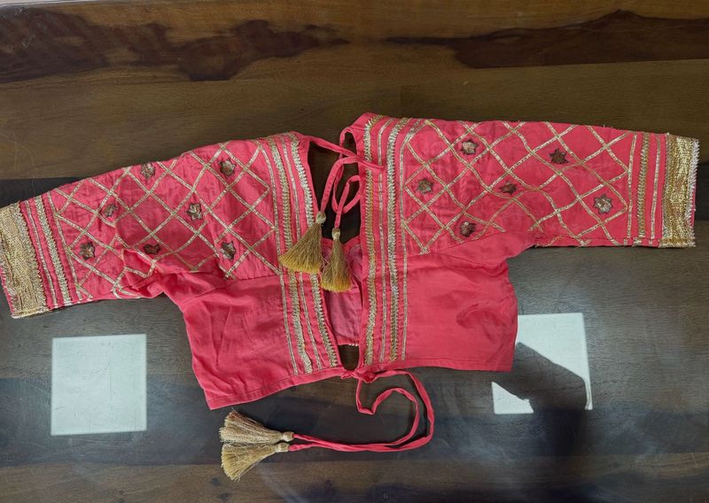 Designer Pink Embroidered Aangi Blouse