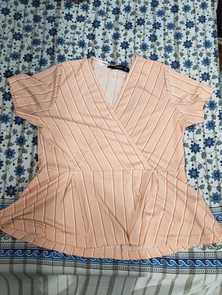 Madame Peach Striped Top