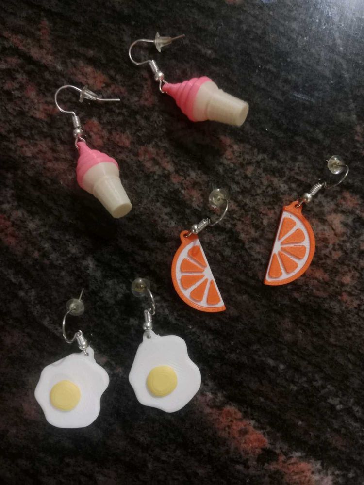 Modern Cute Food Theme Earrings Set
