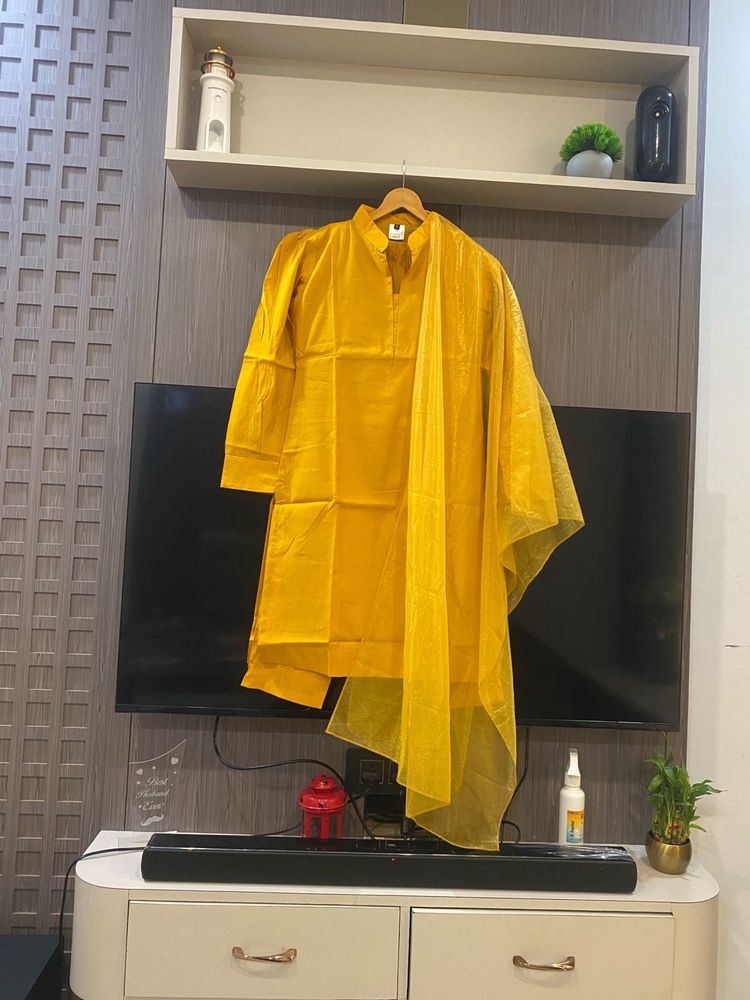 Yellow Kurta Set with Dupatta