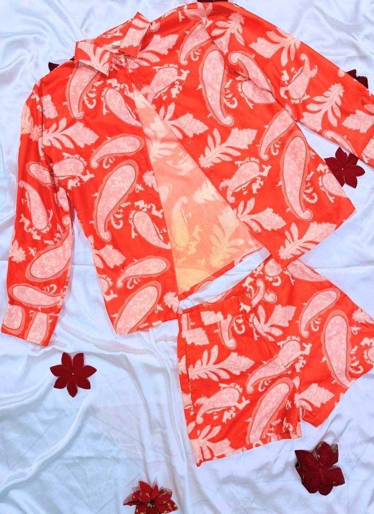 Orange Paisley Set