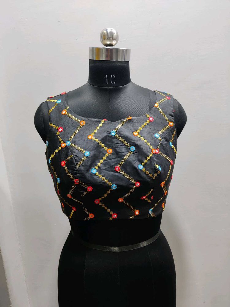 Embroidered Black Ethnic Blouse